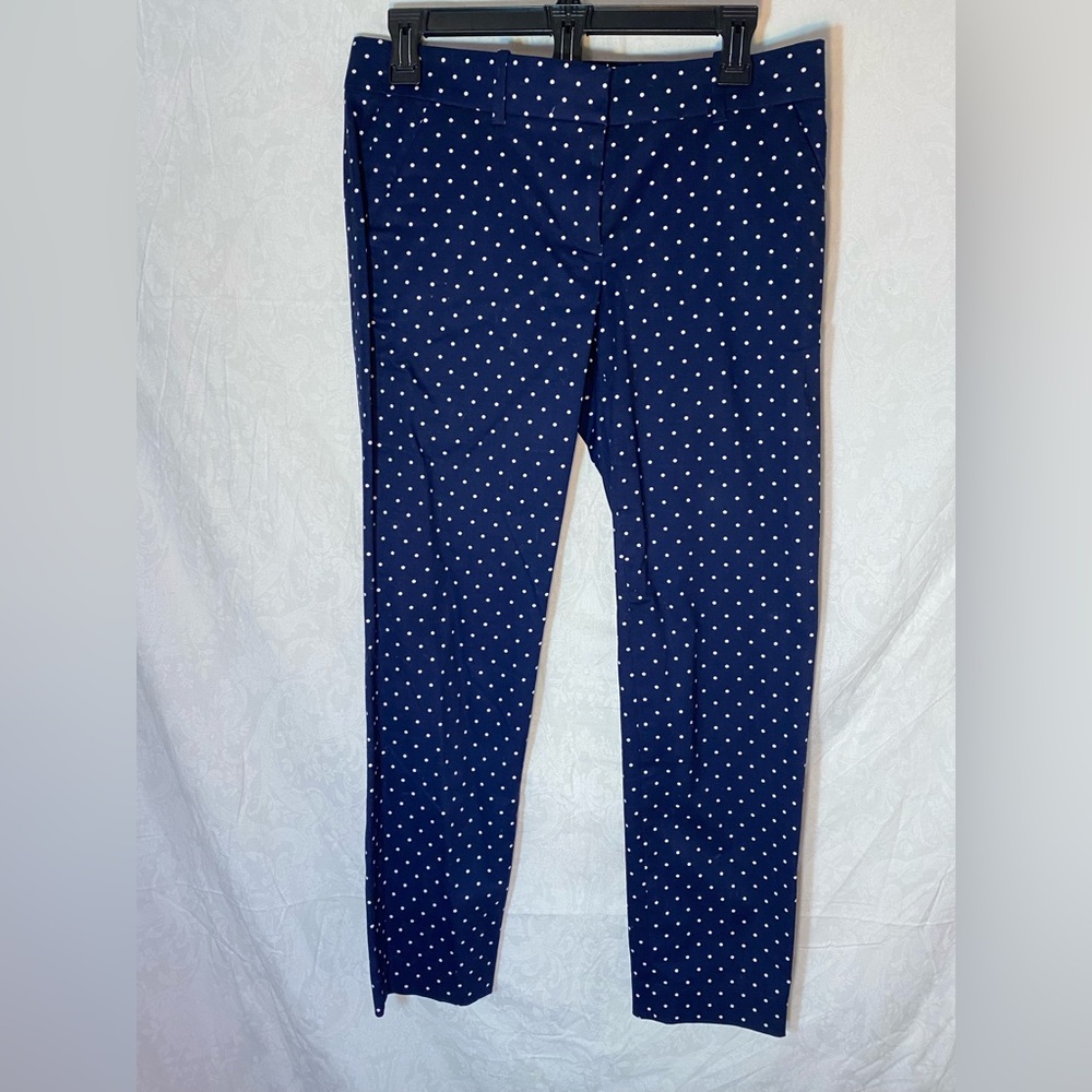 J. Crew Cafe Capri polka dot patterned pants